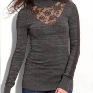 Free People Lace Insert Turtleneck Sweater S/P excellent condition